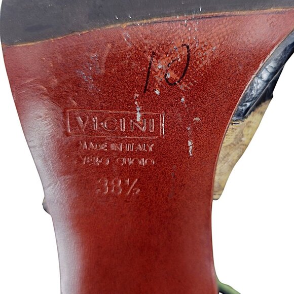 Giuseppe Zanotti Italy Alligator lizard Leather Slingback Open-toe Heels Womens - Picture 12 of 12